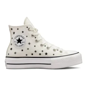 Chuck Taylor All Star Lift Platform High «Embroidered Stars – Egret»