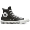 Chuck Taylor All Star Mission-V de cuero de caña alta con suela con patrón de ondas en negro y blanco «Black White»