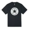 Converse Chuck Pattern para hombre, cuello redondo, casual, deportivo, transpirable, manga corta, negro