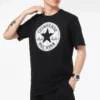 Converse Chuck Pattern para hombre, cuello redondo, casual, deportivo, transpirable, manga corta, negro