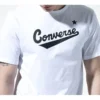Converse Classic para hombre con estampado de letras, manga corta, blanco