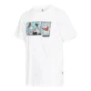 Converse para hombre, color liso, estampado en el pecho, cuello redondo, manga corta, blanco