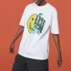 Converse para hombre con estampado de cara sonriente, transpirable, manga corta, blanco