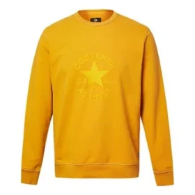 Converse para hombre con estampado del logotipo, cuello redondo, jersey amarillo Converse para hombre con estampado del logotipo, cuello redondo, jersey amarillo