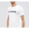 Converse para hombre de algodón puro con letras, manga corta, blanco
