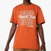 Converse Renew para hombre con estampado de letras, manga corta, naranja