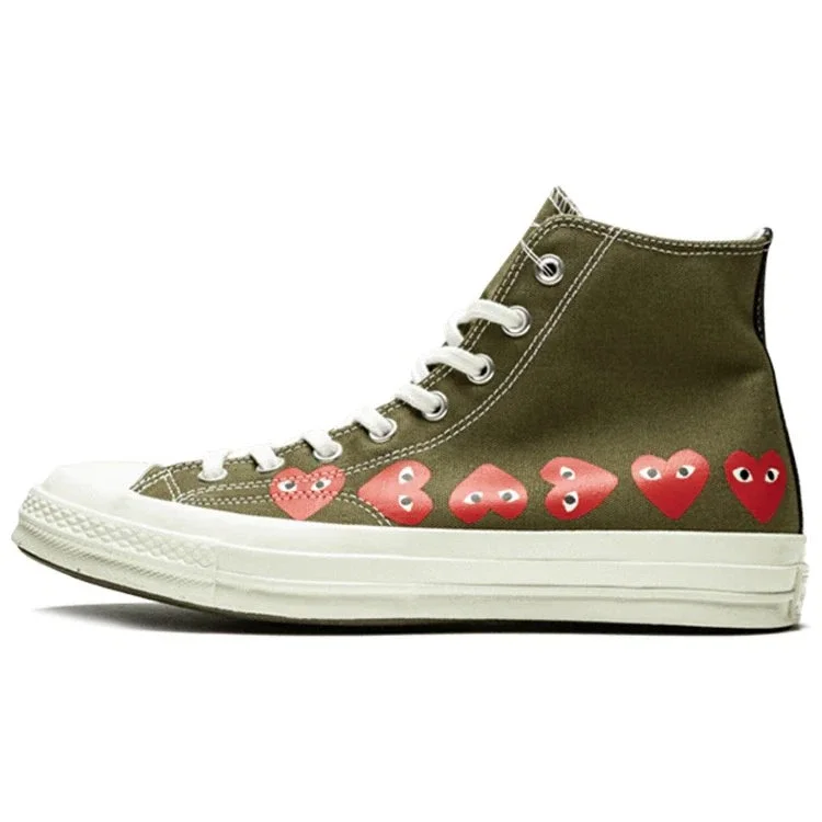 Converse x COMME des GARCONS PLAY Chuck 70 Hi Multi Heart «Khaki» Converse x COMME des GARCONS PLAY Chuck 70 Hi Multi Heart «Khaki»