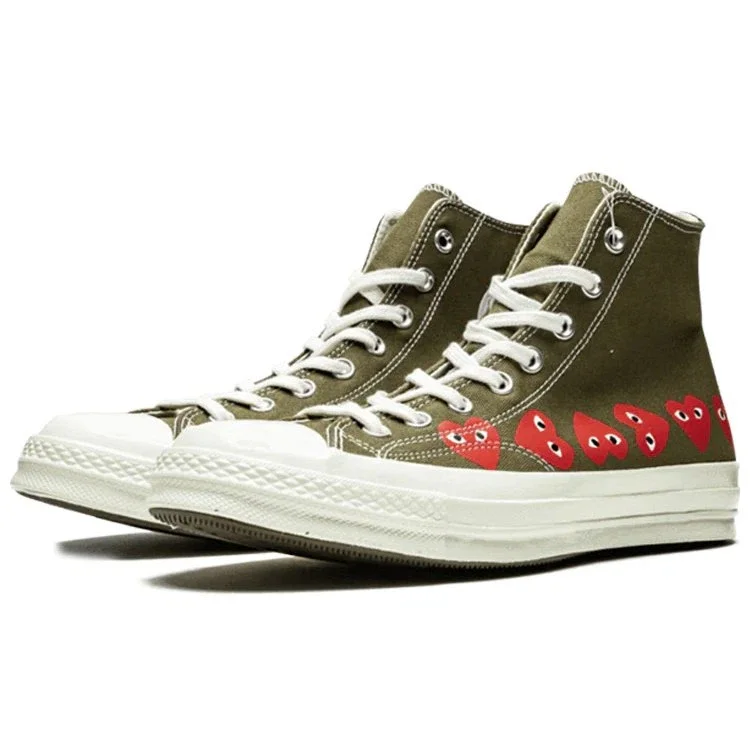 Converse x COMME des GARCONS PLAY Chuck 70 Hi Multi Heart «Khaki» Converse x COMME des GARCONS PLAY Chuck 70 Hi Multi Heart «Khaki»
