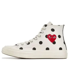 Converse x COMME des GARCONS PLAY Chuck 70 Hi «White Polka Dot»