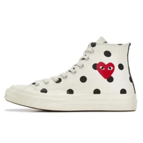 Converse x COMME des GARCONS PLAY Chuck 70 Hi «White Polka Dot»