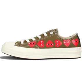 Converse x COMME des GARCONS PLAY Chuck 70 Low Multi Heart «Khaki»