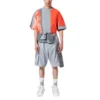Converse x FCW Crossover para hombre, colores contrastantes, manga corta, rojo
