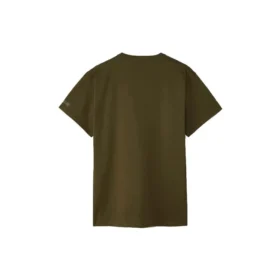 Converse x Kim Jones para hombre, camiseta deportiva de cuello redondo y manga corta, color liso, con etiqueta pequeña, verde oliva Converse x Kim Jones para hombre, camiseta deportiva de cuello redondo y manga corta, color liso, con etiqueta pequeña, verde oliva