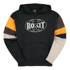 Converse x Rokit para hombre, suéter con empalmes cruzados, negro Converse x Rokit para hombre, suéter con empalmes cruzados, negro