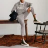 Converse x Todd Snyder Serie Crossover Suéter deportivo a cuadros estilo pareja Gris