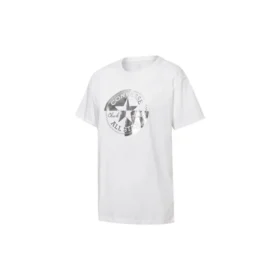 Estampado Casual Manga corta Cuello redondo Blanco