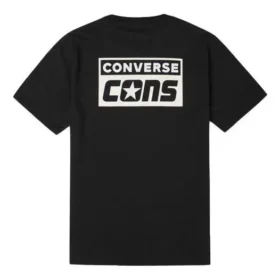 Estampado con el logotipo del alfabeto Retro Casual Manga corta Negro