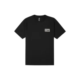 Estampado con el logotipo del alfabeto Retro Casual Manga corta Negro