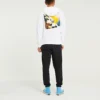 Estampado de letras, estilo casual para pareja, blanco