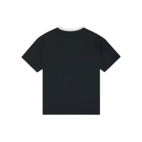 Estampado deportivo, manga corta, negro