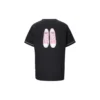 Holgada, estampada, cuello redondo, manga corta, negro
