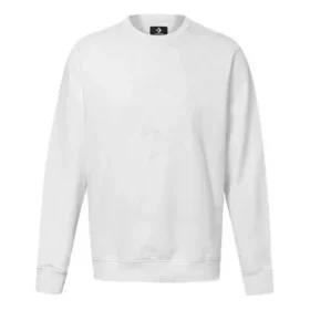 Jersey de cuello redondo con estampado del logotipo de Converse para hombre, blanco