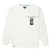 Jersey de cuello redondo con forro polar y bolsillo en el pecho de la serie de Año Nuevo de Converse para hombre, color blanco leche