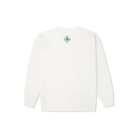 Jersey de cuello redondo con forro polar y bolsillo en el pecho de la serie de Año Nuevo de Converse para hombre, color blanco leche
