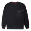 Jersey de cuello redondo con forro polar y bolsillo en el pecho de la serie de Año Nuevo de Converse para hombre, color negro oscuro