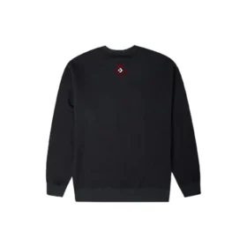 Jersey de cuello redondo con forro polar y bolsillo en el pecho de la serie de Año Nuevo de Converse para hombre, color negro oscuro