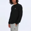 Jersey de cuello redondo con logo deportivo casual Converse para hombre, negro oscuro
