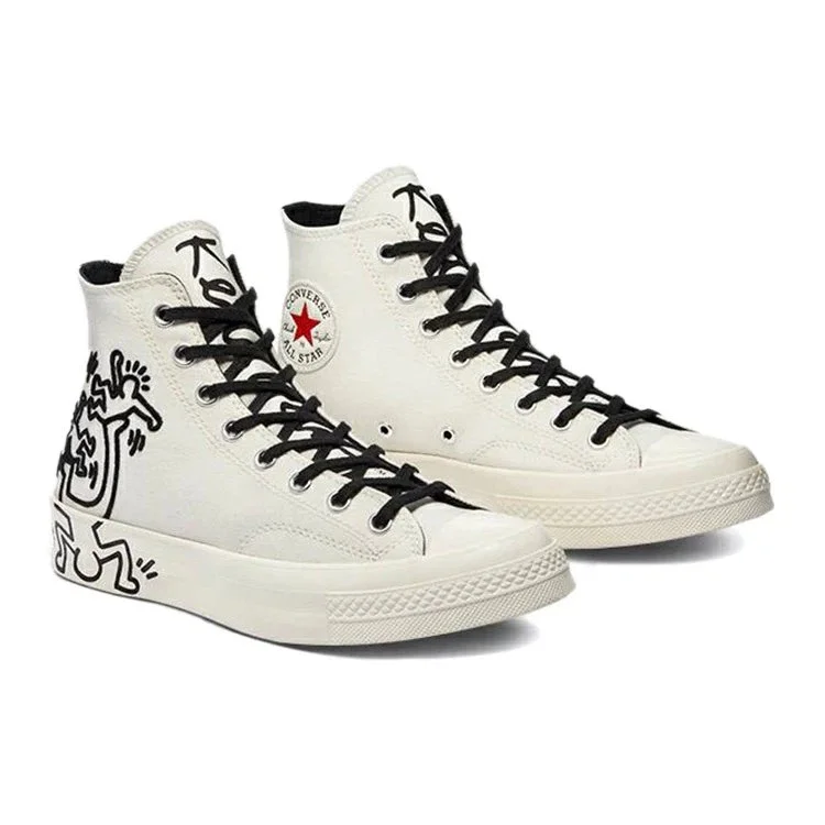 Keith Haring x Converse Chuck 70 High Tops Egret White «Egret Black Red» Keith Haring x Converse Chuck 70 High Tops Egret White «Egret Black Red»