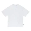 Liso, holgada, cuello redondo, manga corta, estilo para pareja, blanco