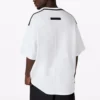 Liso, holgada, cuello redondo, manga corta, estilo para pareja, blanco