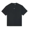 Liso, holgada, cuello redondo, manga corta, estilo para pareja, negro