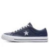 One Star de cuero perforado de caña baja azul marino
