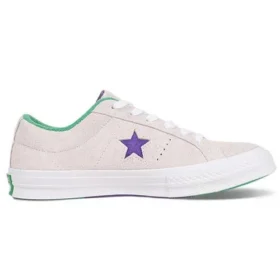 One Star Ox Grand Slam Suede para hombre «Blanco/Púrpura de cancha/Verde