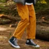 Pantalón chino de pana con doble pliegue, tallas asiáticas, «Naranja»