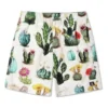 Pantalón corto de resort con estampado vegetal, tallas asiáticas «Desert Sand Cactus Multi»