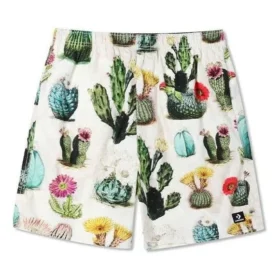 Pantalón corto de resort con estampado vegetal, tallas asiáticas «Desert Sand Cactus Multi» Pantalón corto de resort con estampado vegetal, tallas asiáticas «Desert Sand Cactus Multi»