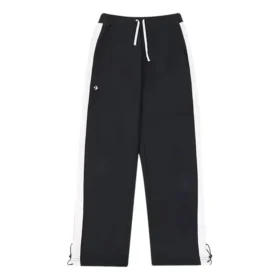 Pantalón de chándal con cordón y raya blanca, tallas asiáticas «Negro» Pantalón de chándal con cordón y raya blanca, tallas asiáticas «Negro»