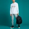 Pantalón jogger con chevrón y estrella bordada FT Tallas asiáticas «Gris»