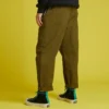 Pantalones casuales entallados de pierna recta tejidos Tallas asiáticas «Verde musgo oscuro»