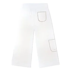Pantalones casuales rectos de punto tipo cargo, tallas asiáticas «Blanco»