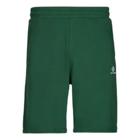Pantalones cortos de felpa de corte estándar con estrella bordada y diseño en forma de V – Tallas asiáticas – «Verde»