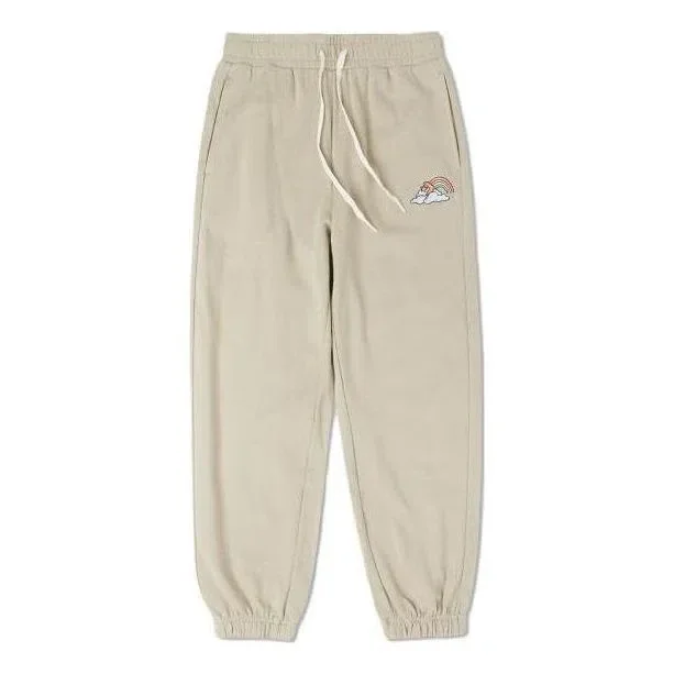 Pantalones de chándal con logotipo arcoíris, tallas asiáticas, «Beige»