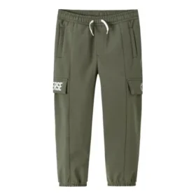Pantalones de cintura elástica de color liso Tallas asiáticas «Verde oliva»