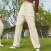 Pantalones de punto con logotipo, tallas asiáticas «Marfil»