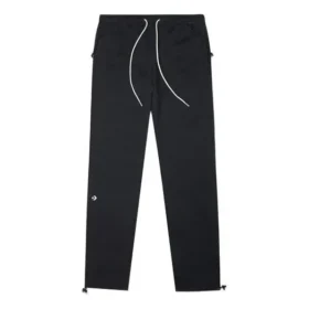 Pantalones jogger casuales ajustados cónicos estilo pareja, color negro