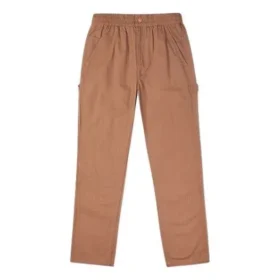 Pantalones largos de cintura elástica, estilo casual, de color liso y con el logo de Converse para hombre, color marrón